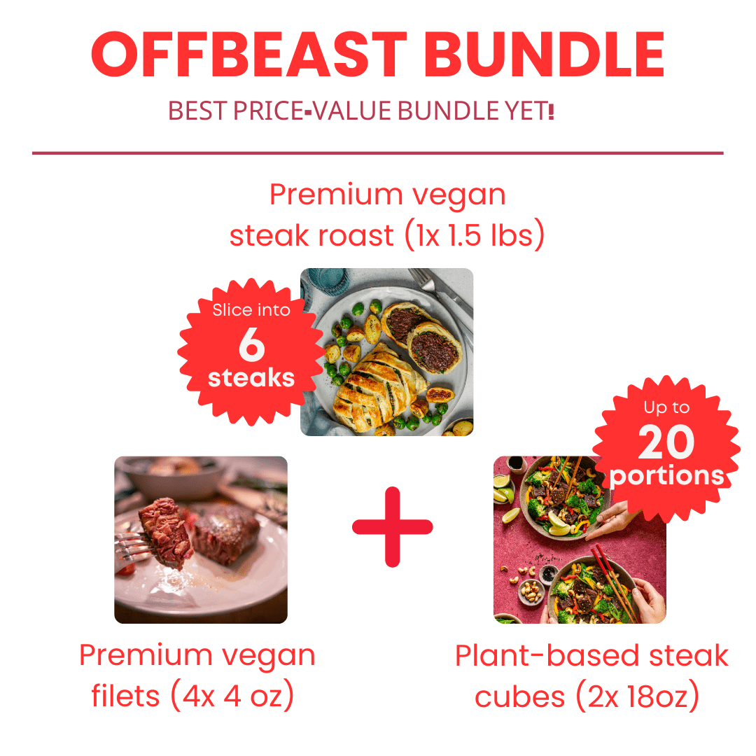 OFFBEAST Large Bundle (FILET MIGNON 4x 4 oz) + (STEAK ROAST 1x 1.5 lbs) + (STEAK BITES 2x 18oz) - Offbeast