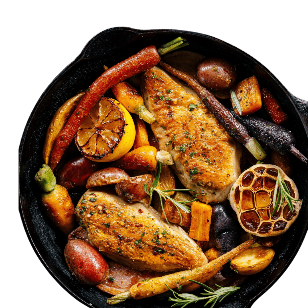 Vegan grilled chicken filets with vegetables – perfect for meatless BBQ ideas