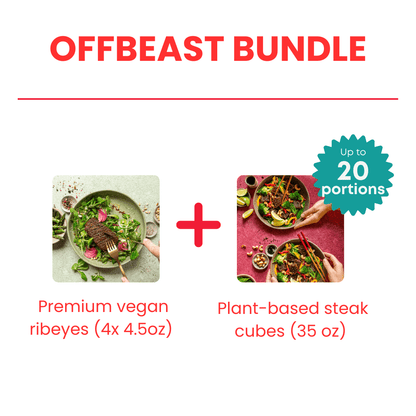 OFFBEAST Medium Bundle (RIBEYES 4x 4.5oz) + (STEAK CUBES 35 oz - up to 20 portions!) - Offbeast