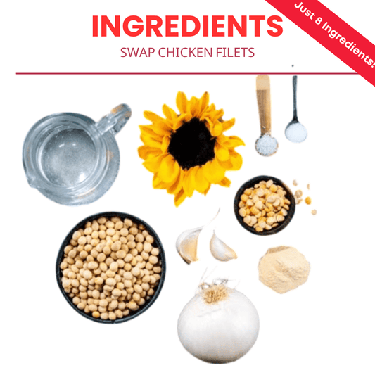 8 clean ingredients for OffBeast plant-based chicken – soy, herbs, sunflower oil